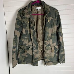 New York & Company Camo Print Jacket Utility Military Style XS